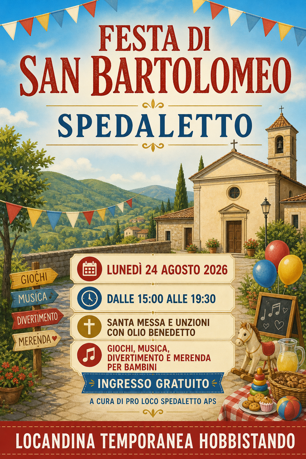 Locandina del mercatino FESTA DI SAN BARTOLOMEO – SPEDALETTO – PT