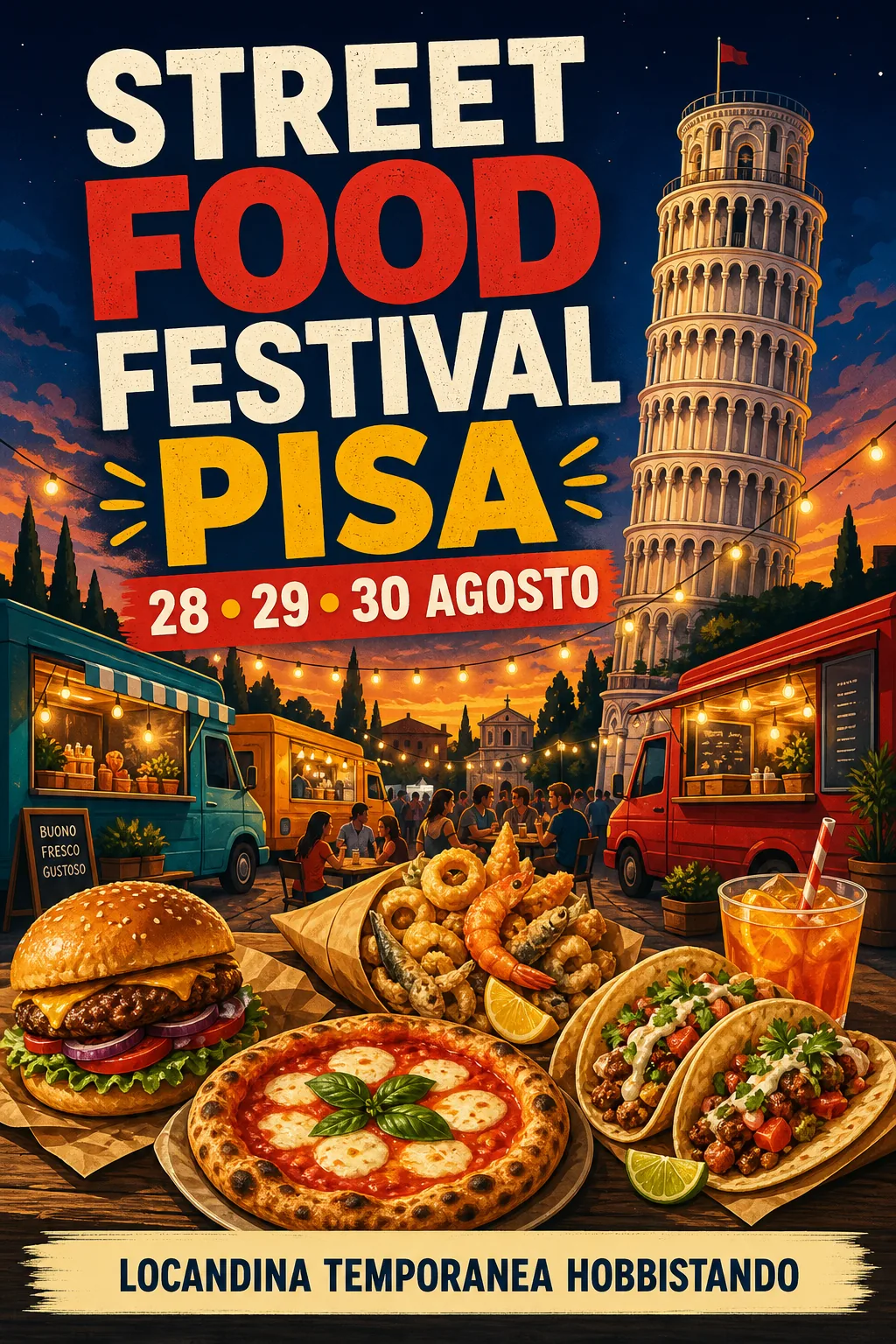 Locandina del mercatino PISA STREET FOOD FESTIVAL – PI-