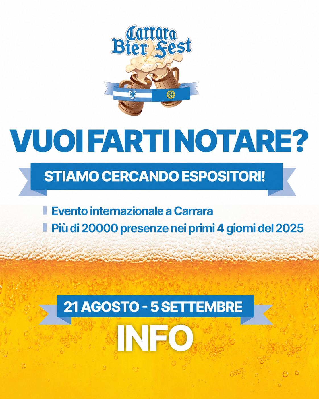 Locandina del mercatino CARRARA BIER FEST – MS-