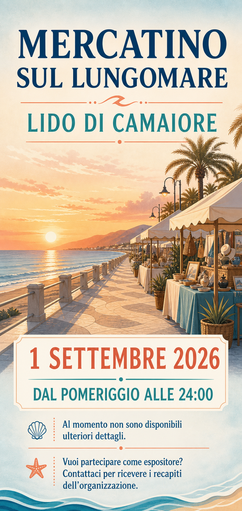 Locandina del mercatino LIDO DI CAMAIORE – LU –