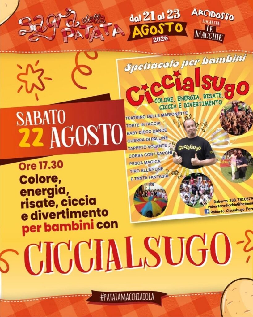Locandina del mercatino SAGRA DELLA PATATA MACCHIAIOLA – ARCIDOSSO – GR