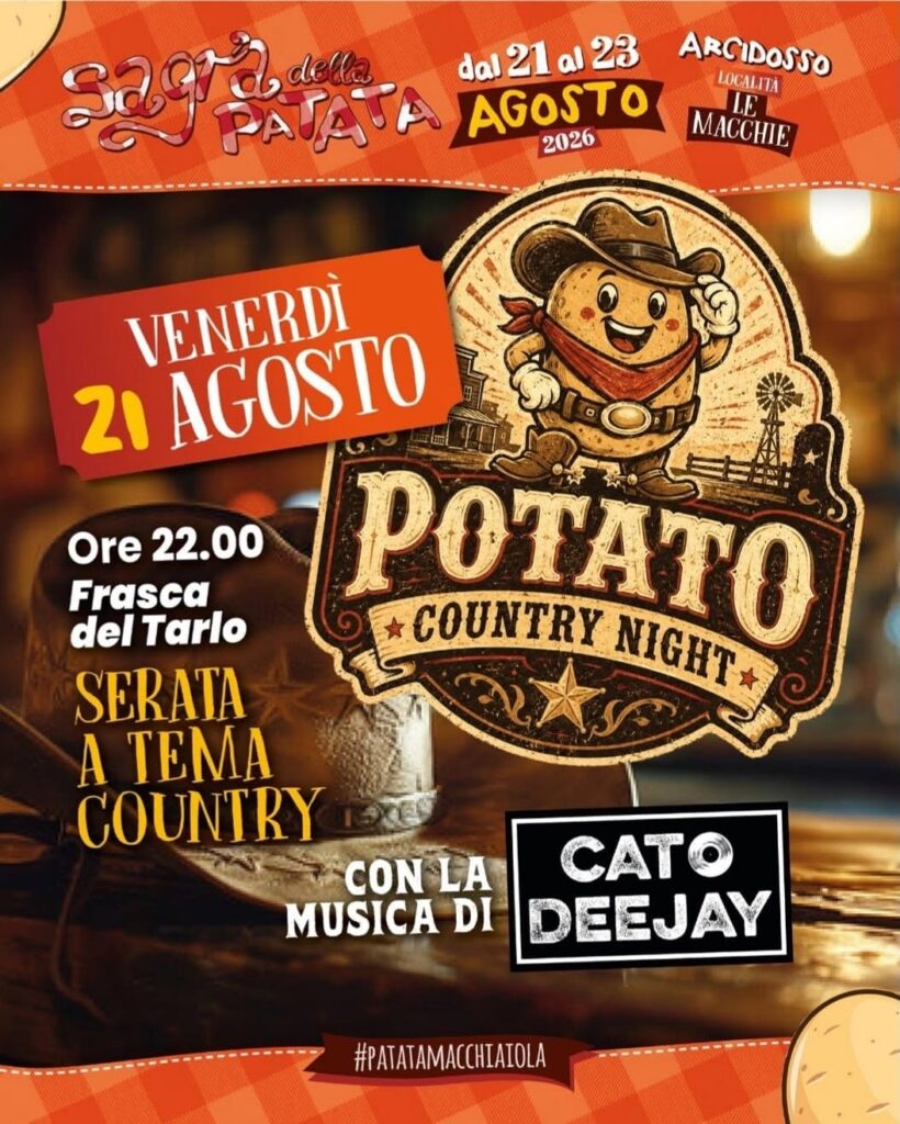 Locandina del mercatino SAGRA DELLA PATATA MACCHIAIOLA – ARCIDOSSO – GR