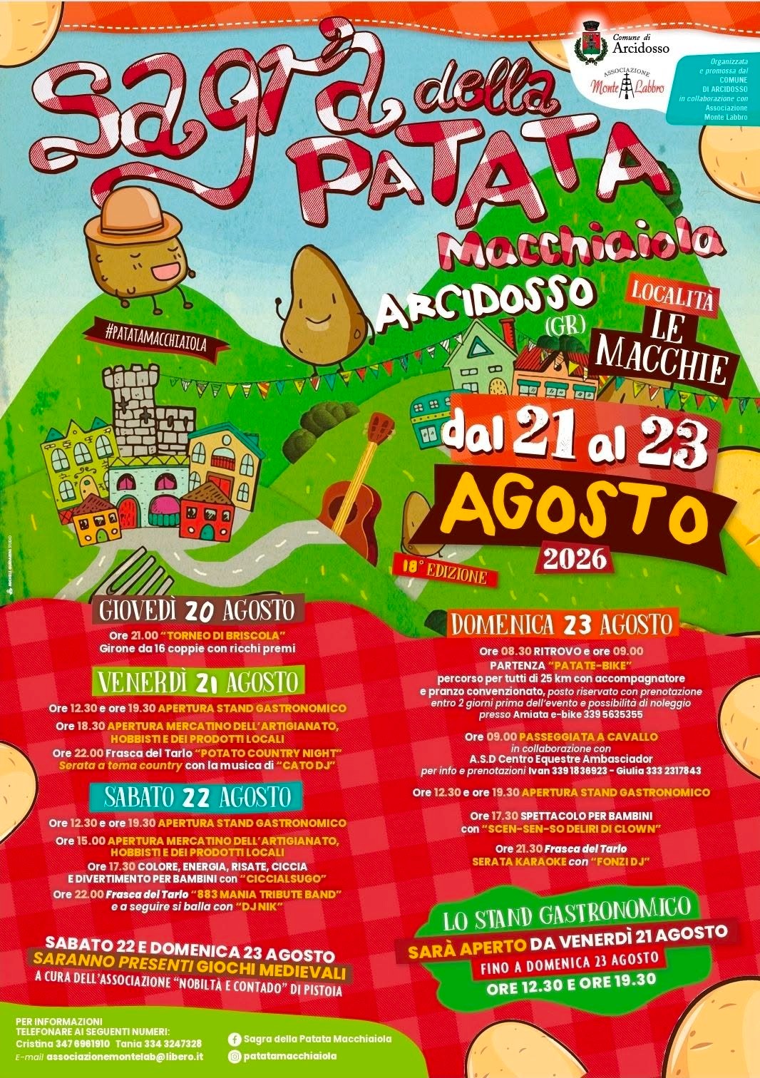 Locandina del mercatino SAGRA DELLA PATATA MACCHIAIOLA – ARCIDOSSO – GR