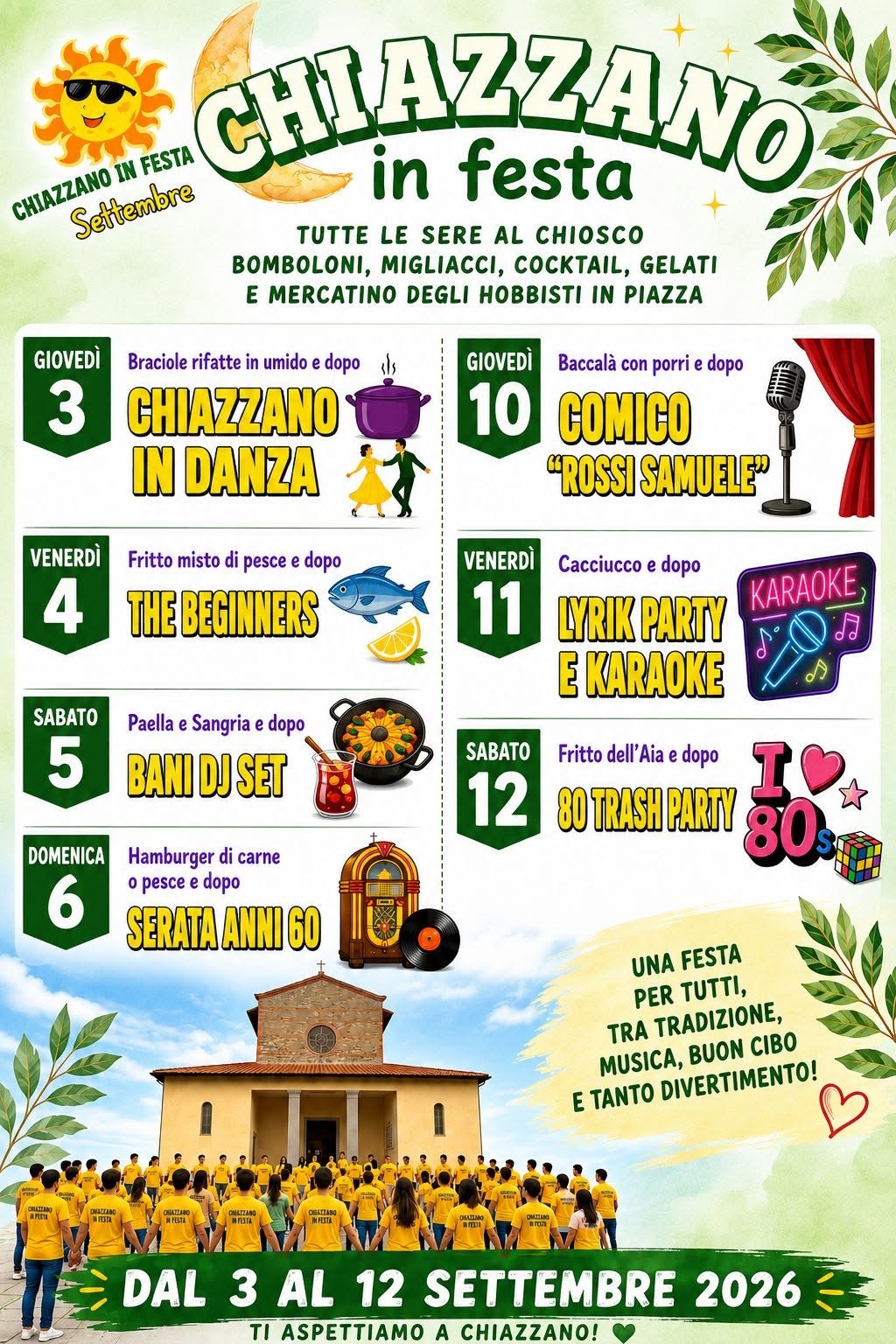 Locandina del mercatino CHIAZZANO IN FESTA – PISTOIA
