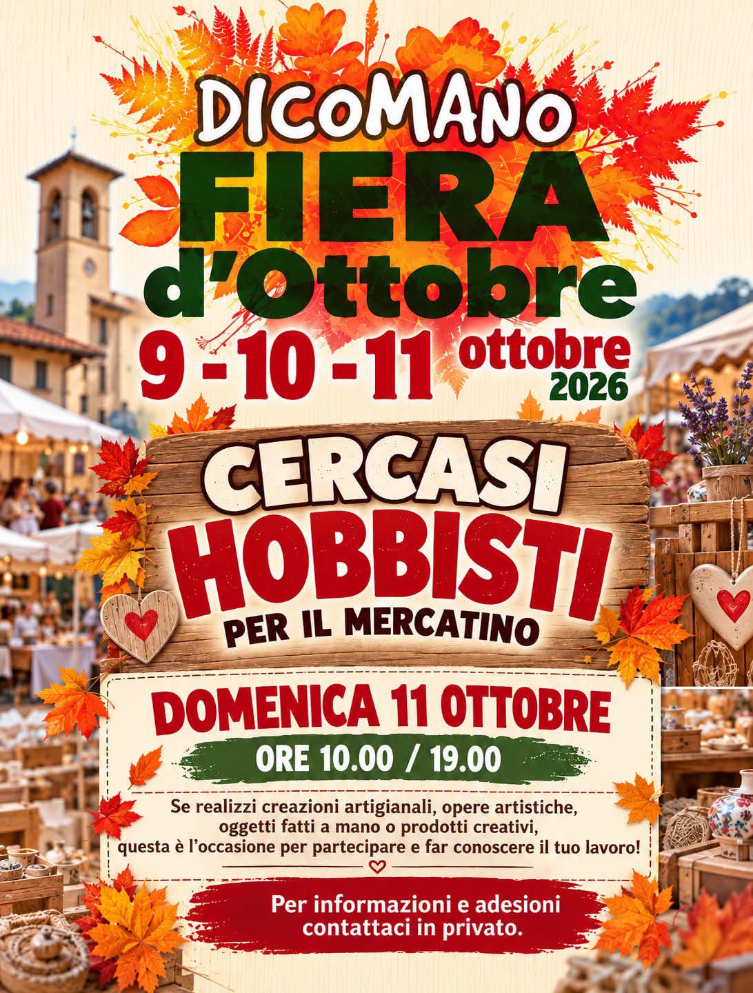 Locandina Fiera d’Ottobre a Dicomano, 9-11 ottobre 2026