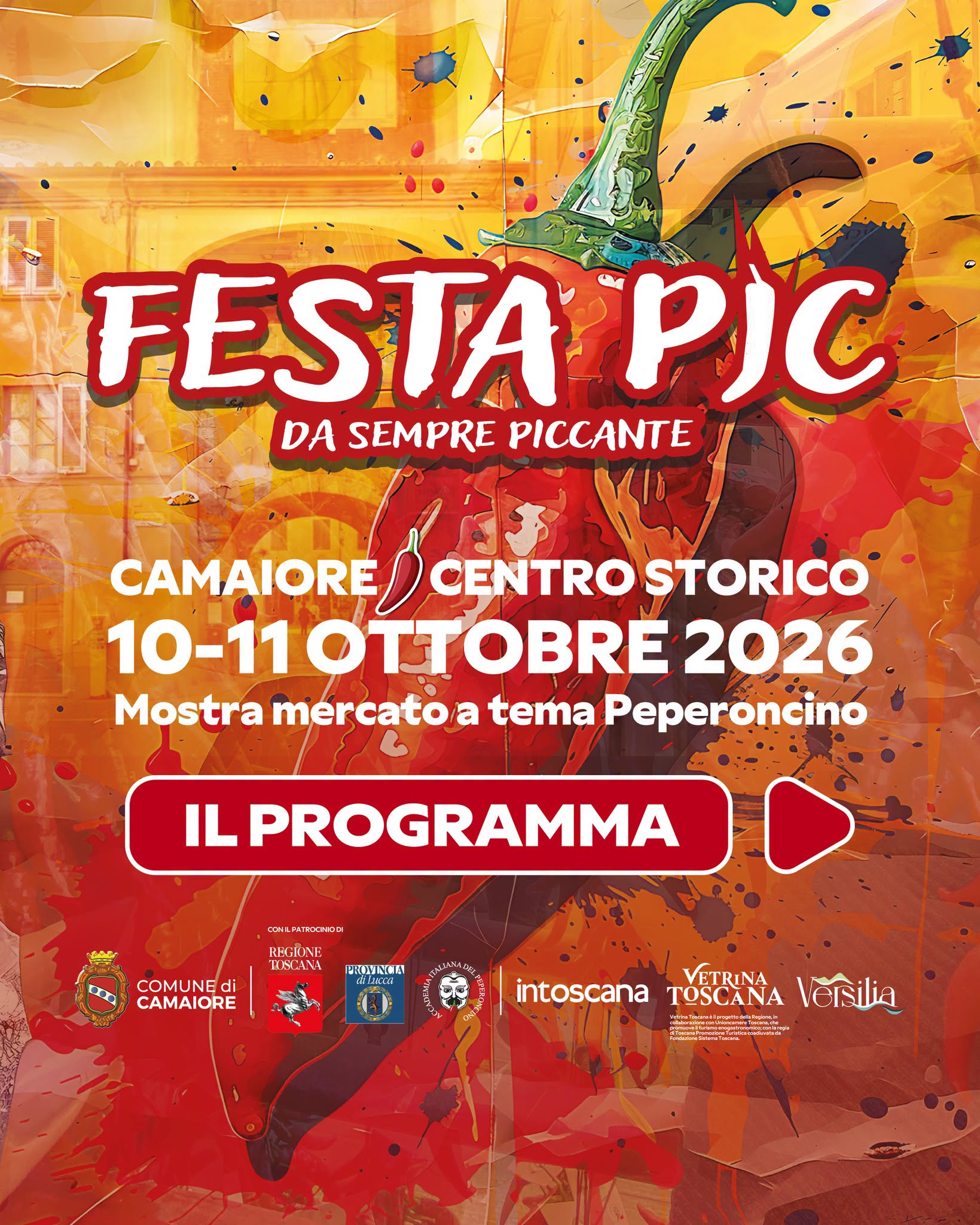 Festa Pic 2026 a Camaiore, mostra mercato del peperoncino il 10 e 11 ottobre