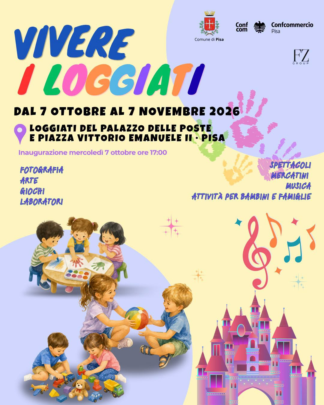 Locandina Vivere i Loggiati a Pisa, mercatino nei Loggiati di Piazza Vittorio Emanuele II