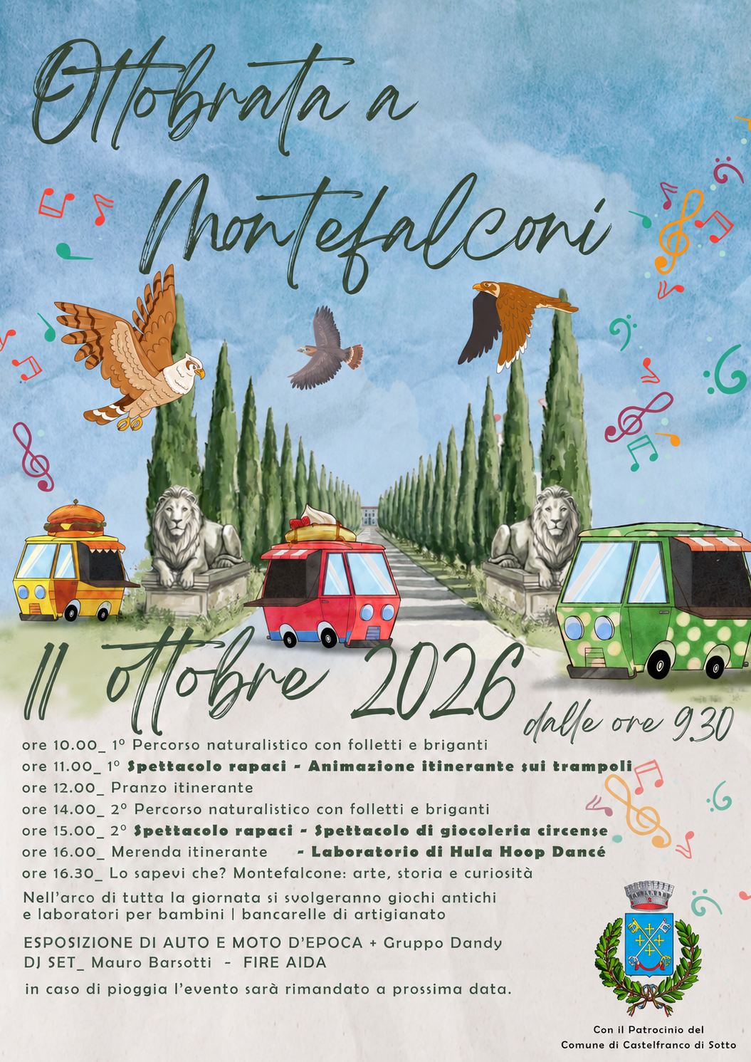 Locandina dell’Ottobrata a Montefalconi dell’11 ottobre 2026 con mercatino artigianale e programma per famiglie.