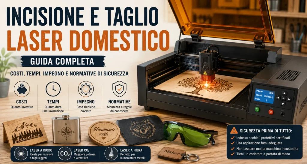 INCISIONE E TAGLIO LASER DOMESTICO: GUIDA COMPLETA – Costi, Tempi e Normative